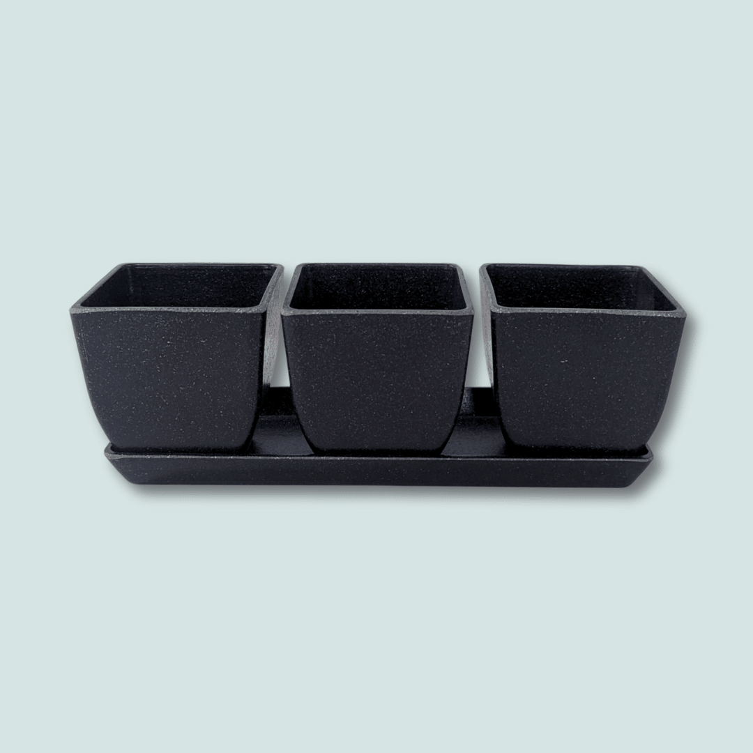 3" Rice Hull Planter Trio - Long Lasting Biodegradable Planters - Plantflix
