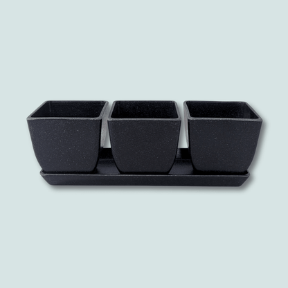 3" Rice Hull Planter Trio - Long Lasting Biodegradable Planters - Plantflix